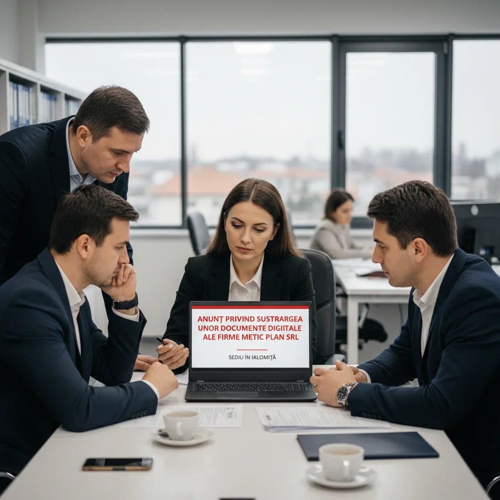 Anunț privind sustragerea unor documente digitale METIC PLAN SRL, făcut public la Slobozia