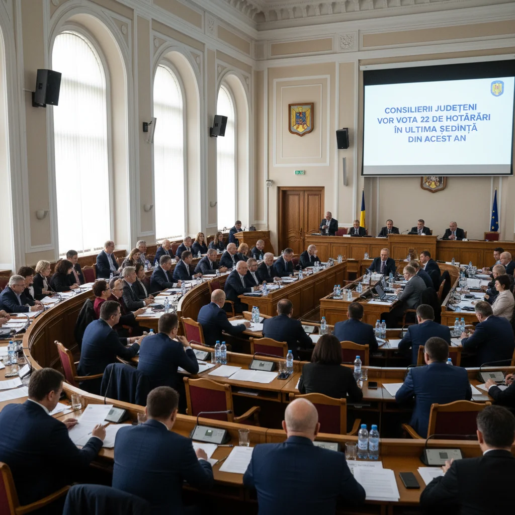 Consilierii județeni pregătesc votul pentru 22 de hotărâri în ultima ședință a anului