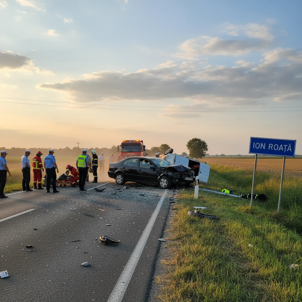 Două persoane au murit într-un accident grav pe DN2A, lângă Slobozia, în zona localității Ion Roată