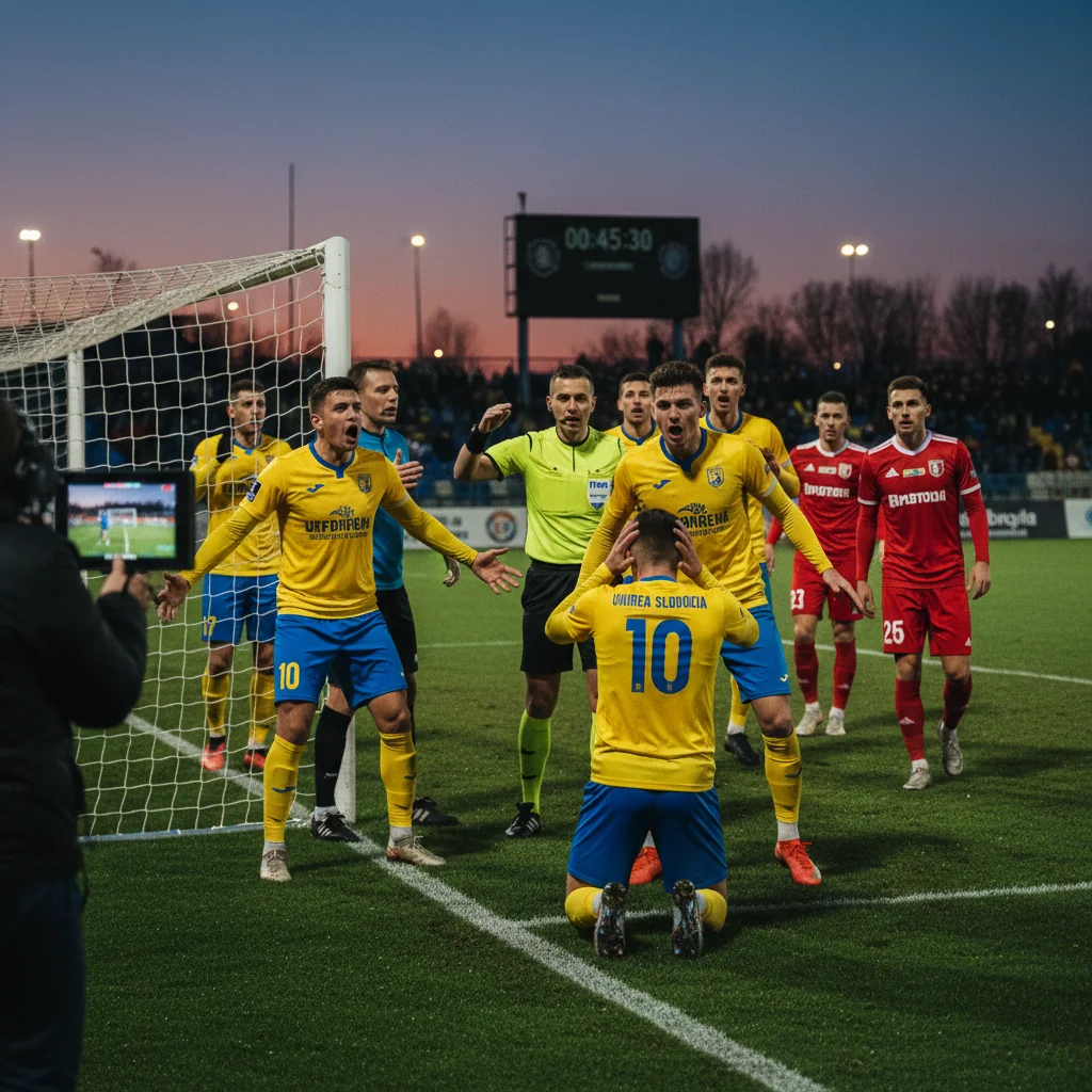 Gol anulat la 0-0 și eșec la limită pentru Unirea Slobozia în duelul cu Dinamo