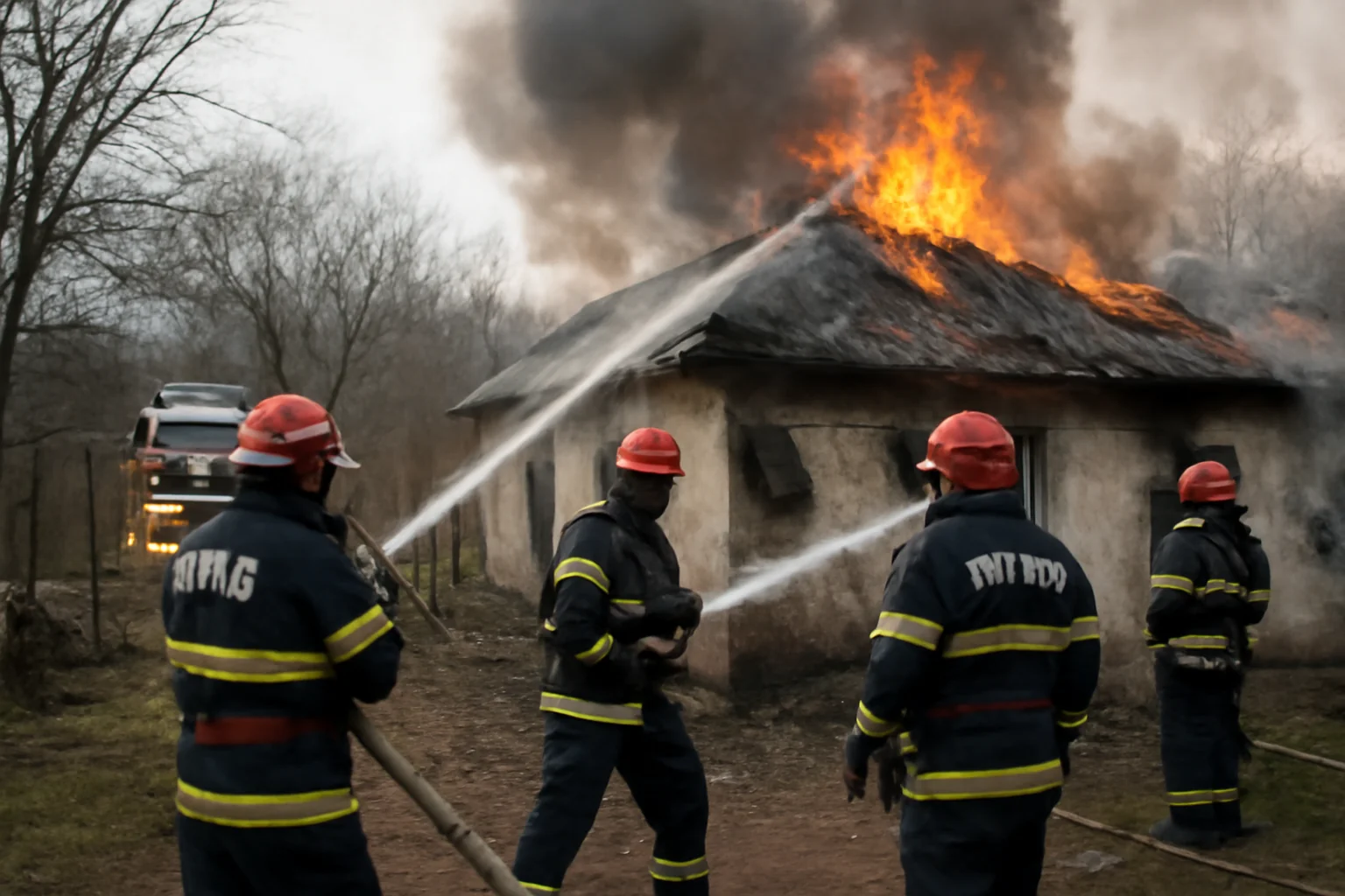 Incendiu mortal la Munteni-Buzău, intervenție de noapte a pompierilor din Slobozia