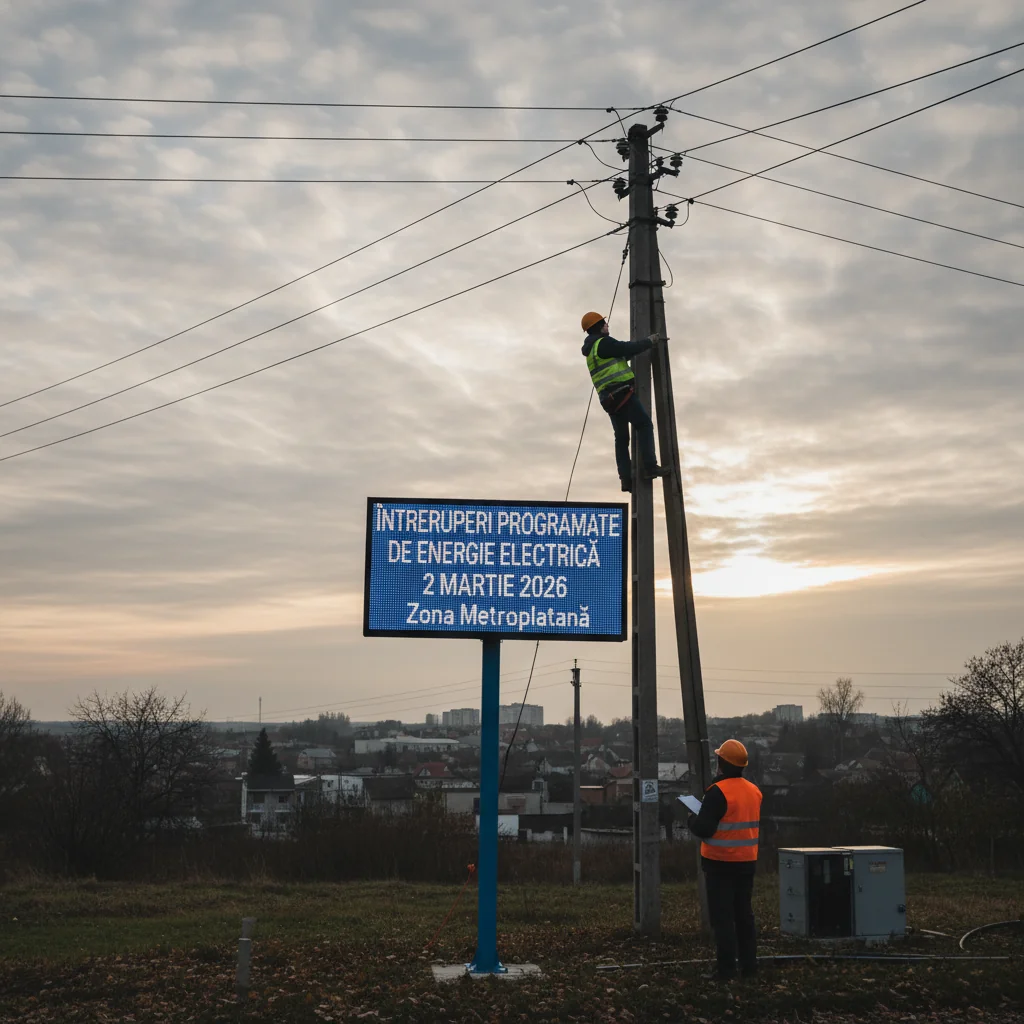 Întreruperi planificate ale energiei electrice la Slobozia pe 2 martie 2026