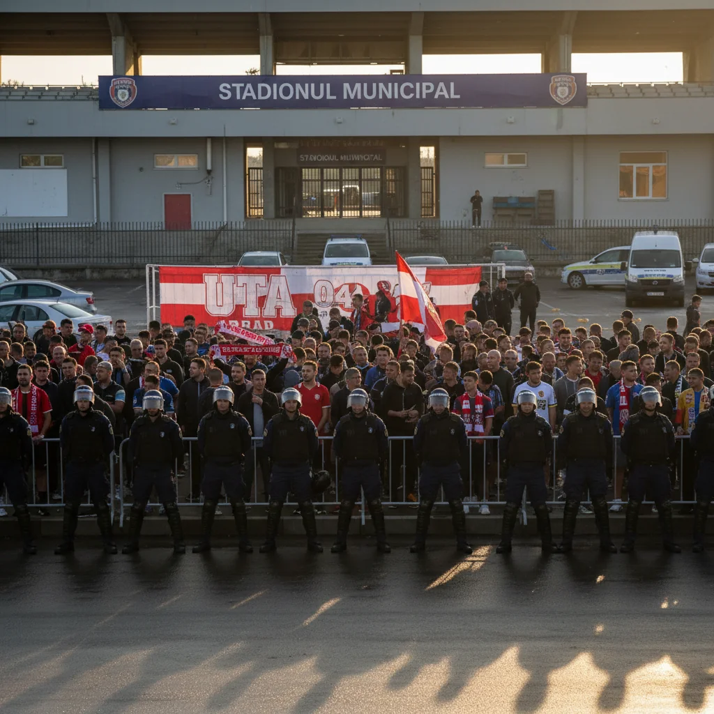 Măsuri de ordine publică la meciul AFC Unirea 04 Slobozia – UTA Arad, pe stadionul „1 Mai” din Slobozia