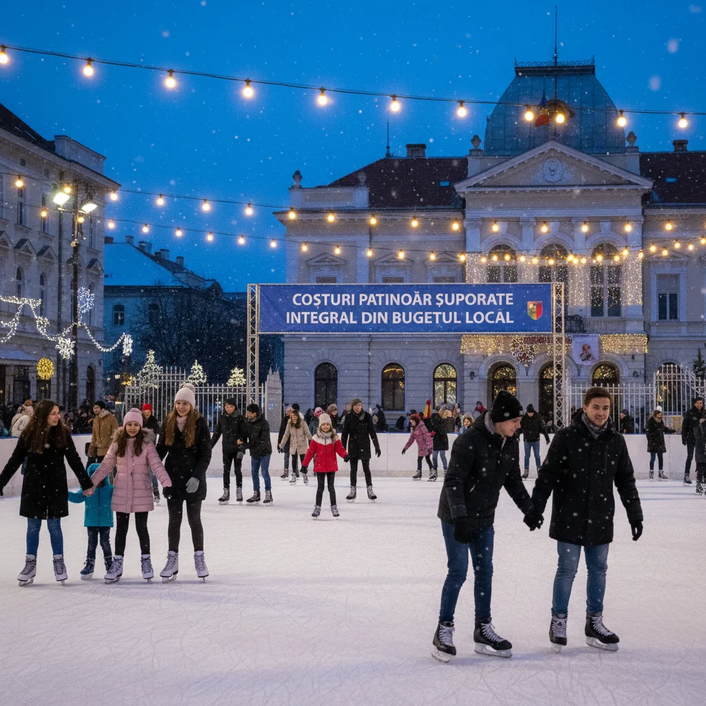 Patinoarul din Piața Revoluției Slobozia, plătit integral din bugetul local