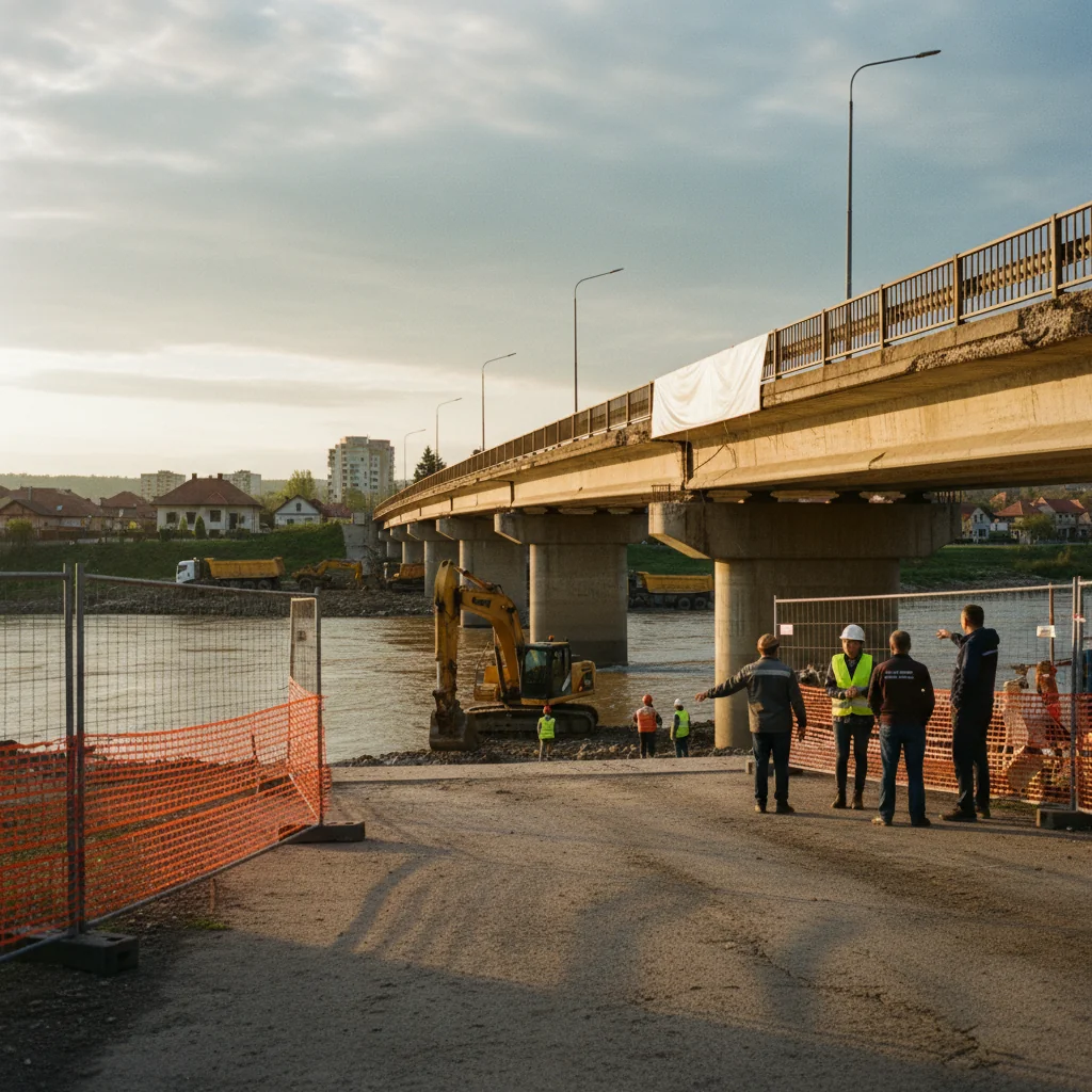 Podul din Țăndărei se închide vineri pentru demolare