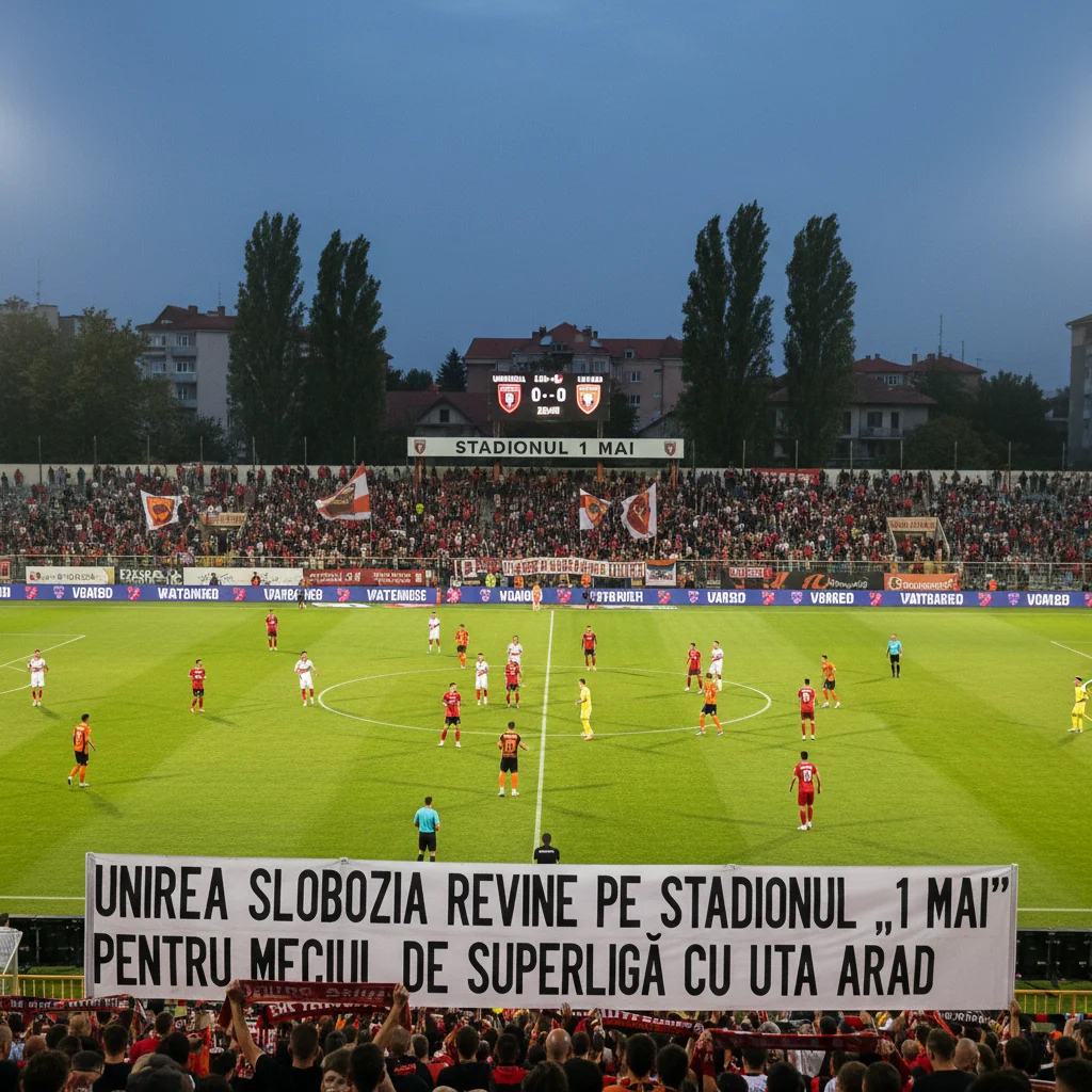 Unirea Slobozia revine pe stadionul „1 Mai” pentru duelul cu UTA Arad în SuperLigă