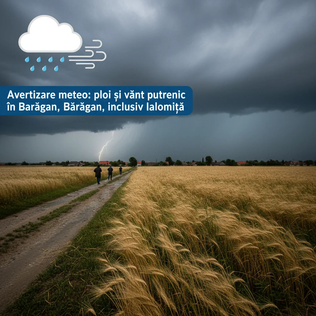 Vreme închisă și vânt puternic la Slobozia: avertizare meteo pentru Bărăgan și județul Ialomița